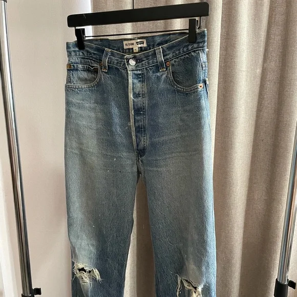 Redone Levi’s ultra high rise destroyed loose jeans